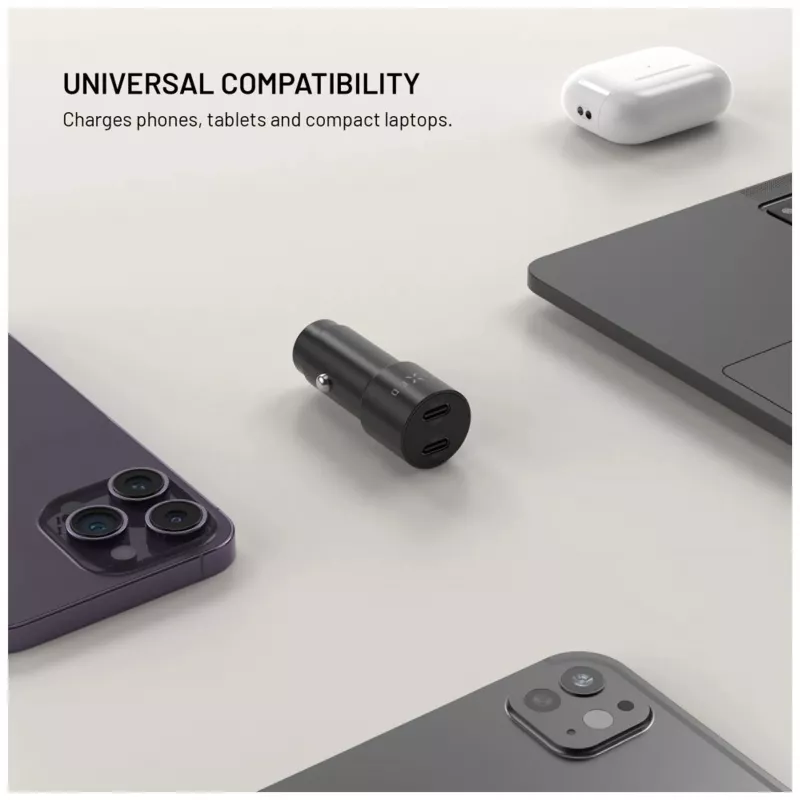 Fixed Cargador de coche doble USB-C 65W PD 3.0