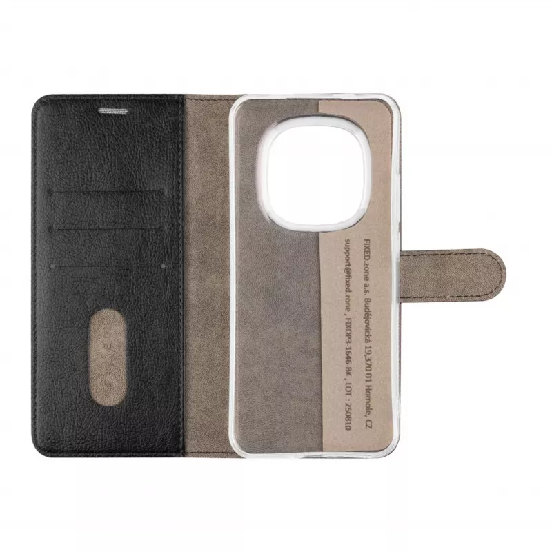 Fixed Opus Book Case para Xiaomi Redmi Note 15 Pro 5G - piel, negro