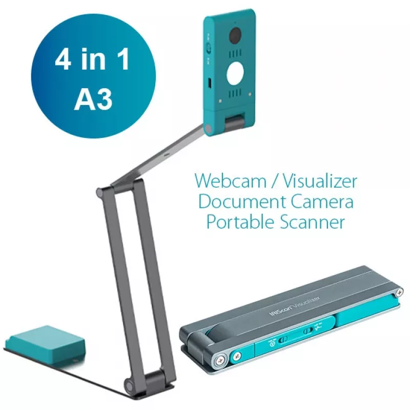 IRIScan Visualizer 7 Dyslexic - Escáner cenital A3, 13MP, USB, Azul ártico/Plata