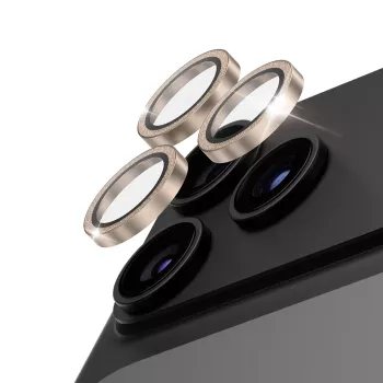 PanzerGlass Hoops protección cerámica para objetivo con purpurina oro para iPhone 18 Pro / 18 Pro Max