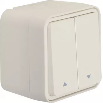 Hager WNC300B interruptor de persiana en serie de superficie 1 polo con símbolos de flecha IP55