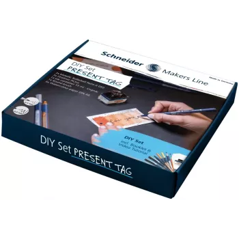 Schneider set de etiquetas de regalo DIY blanco con rotuladores metalizados dorado y plateado (ML85060902)