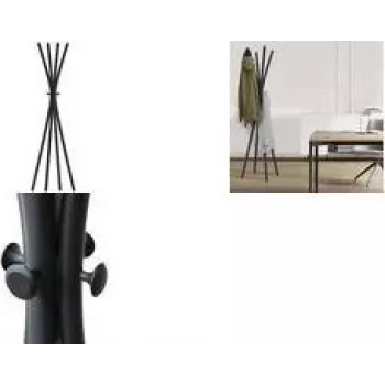 UNILUX TOTEM perchero autoportante, 1750 mm, metal negro, 8 ganchos 400188801