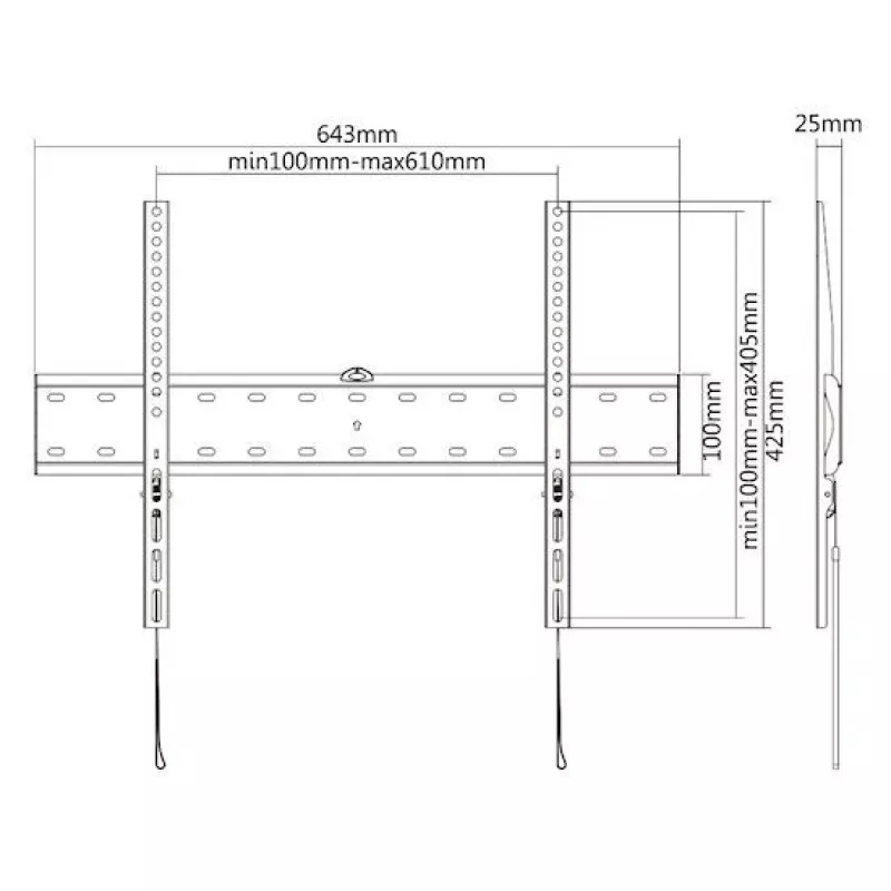 E+P WHS 106 soporte de pared fijo para TV para pantallas de 23-55 inch hasta 40 kg, VESA 75x75 a 400x400, negro 0005625406