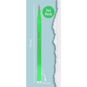 ONLINE magiXX recambio de bolígrafo de gel verde 0,7 mm 3 unidades (40165/3)