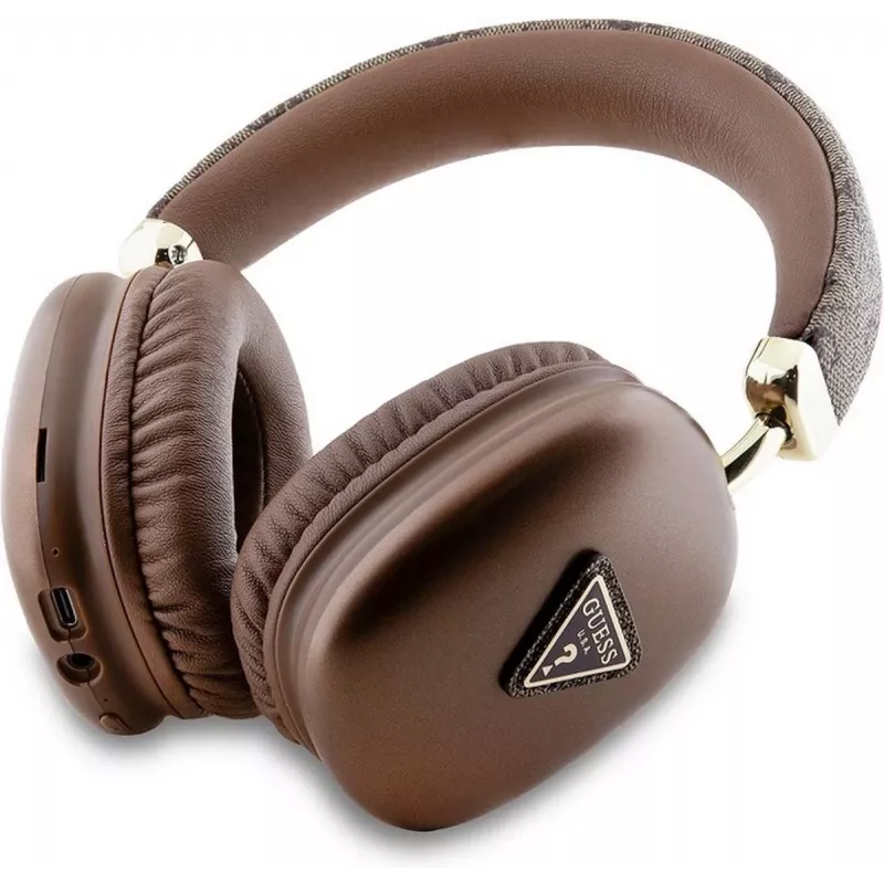 GUESS auriculares over-ear Bluetooth 5.3 con logo 4G Triangle, marrón