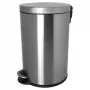 HELIT Classic papelera con pedal 20 L acero inoxidable plateado anti-huellas redonda con cubo interior extraíble H2403600