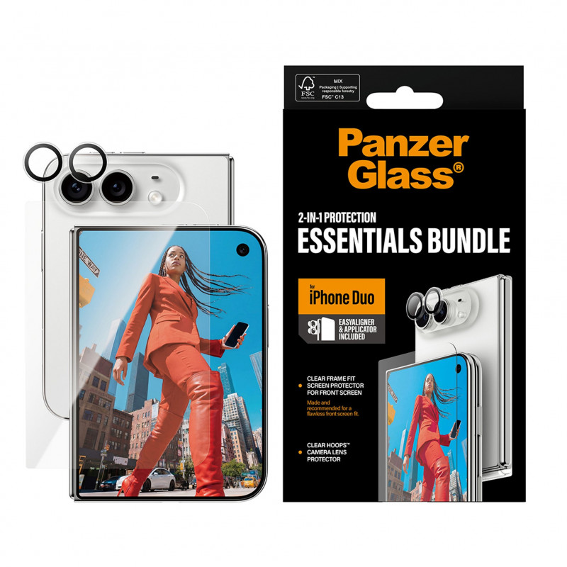 PanzerGlass 2-in-1 Essentials Pack para iPhone 15 Pro Max