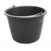 Bradas KTW16 Cubo de obra de PVC de 16L, negro, redondo, con asa metálica y escala interior