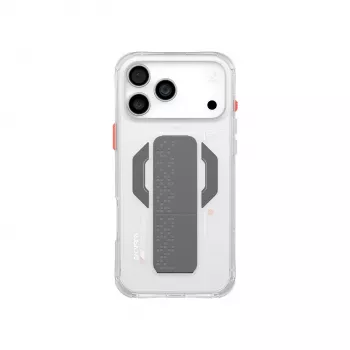 Funda transparente Skinarma Haxa con carga magnética y soporte grip para iPhone 17 Pro