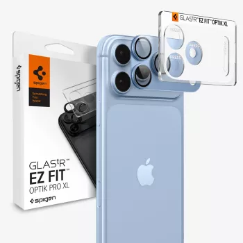 Spigen Optik Pro XL GLAS.TR EZ Fit protector de objetivo de cámara de cristal templado para iPhone 18 Pro - azul claro
