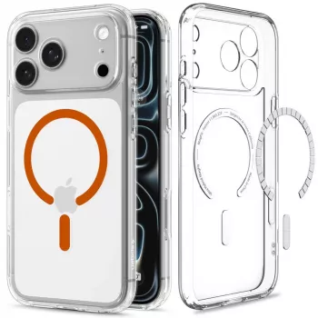 Spigen Ultra Hybrid funda MagSafe para iPhone 17 Pro / 18 Pro - transparente/naranja