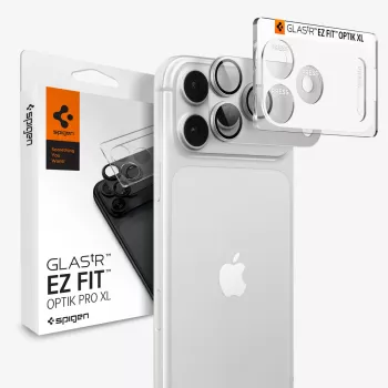 Spigen Optik Pro GLAS.tR EZ FIT protector de objetivo de cámara para iPhone 18 Pro – plata