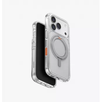 UNIQ Swivix funda para iPhone 17 Pro con soporte giratorio 360°, transparente