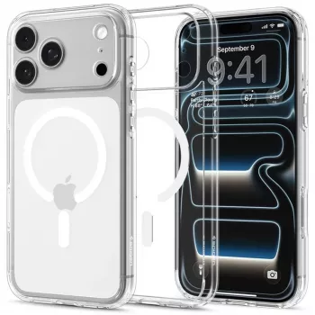 Spigen Ultra Hybrid funda MagSafe para iPhone 18 Pro / 17 Pro - Blanco cristal