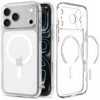 Spigen Ultra Hybrid funda MagSafe para iPhone 18 Pro / 17 Pro - Blanco cristal