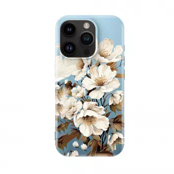 Evelatus funda Slim Shell con MagSafe para iPhone 16 Pro Max - Flower Blue