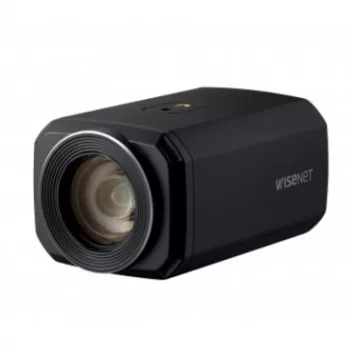 Cámara de red tipo caja Hanwha Vision XNZ-L6320A 2MP Full HD con zoom óptico 32x, WDR 150dB, H.265, PoE+, IP66, IK10