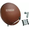 Sistema SAT SCHWAIGER 80 cm 6 usuarios LNB Quattro (sin switch) rojo teja con multiswitch 5/6