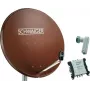 Sistema SAT SCHWAIGER 80 cm 6 usuarios LNB Quattro (sin switch) rojo teja con multiswitch 5/6