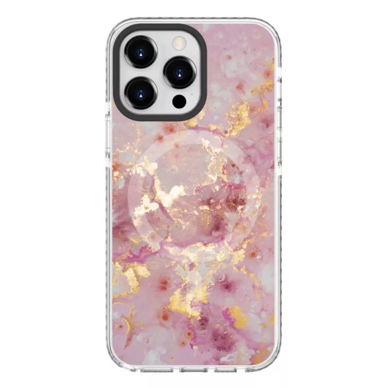 Funda Evelatus para Apple iPhone 15 Pro PC+TPU con MagSafe – mármol rosa