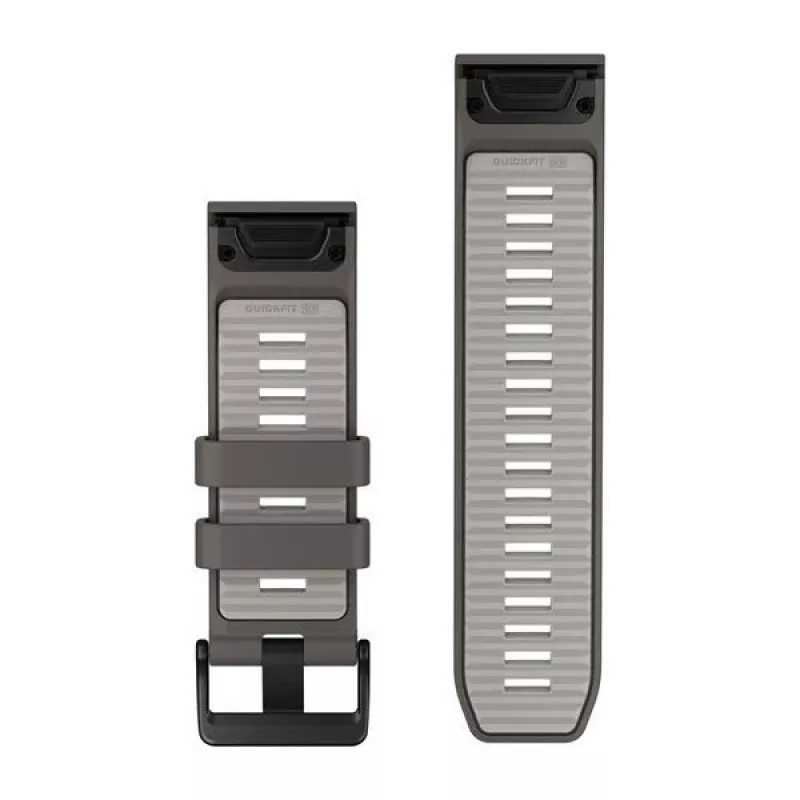 Correas para reloj Garmin QuickFit 26, silicona Pebble Grey/Silver Grey [010-14510-00]