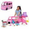 Set de juego de autocaravana de muñecas Barbie Dreamhouse Adventures, se transforma en autocaravana de 7 zonas, más de 60 accesorios, rosa