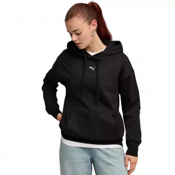 Sudadera con capucha Puma ESS Centered Cat Logo Relaxed para mujer negra talla M