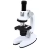 Set educativo de microscopio LEAN TOYS para niños Zoom 1200x accesorios blanco