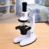 Set educativo de microscopio LEAN TOYS para niños Zoom 1200x accesorios blanco