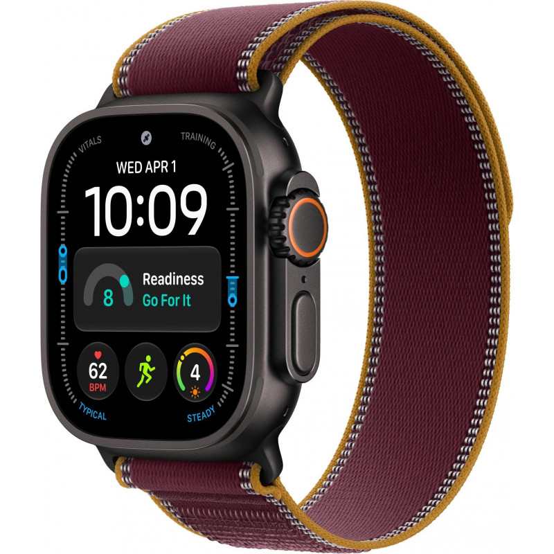 Apple Watch Ultra 4 GPS + Cellular 49 mm carcasa de titanio negro con Trail Loop burdeos – M/L