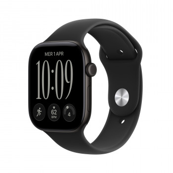 Apple Watch Series 12 GPS + Cellular 46 mm carcasa de aluminio negra con correa deportiva negra – M/L