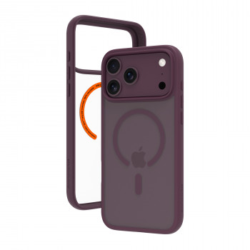 dbramante1928 funda Grenen Ultra MS MagSafe para iPhone 17 Pro Max / 18 Pro Max, D3O, transparente/negro mate/burdeos