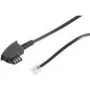 ShiverPeaks 70096-KOMSA - 6 m - TAE-F - RJ-11 - negro - conector macho/conector macho - cable telefónico redondo