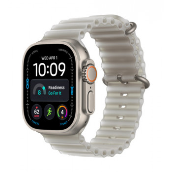 Apple Watch Ultra 4 GPS + Cellular 49 mm carcasa de titanio natural con correa Ocean gris translúcido