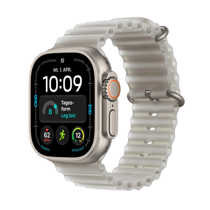 Apple Watch Ultra 4 GPS + Cellular 49 mm carcasa de titanio natural con correa Ocean gris translúcido
