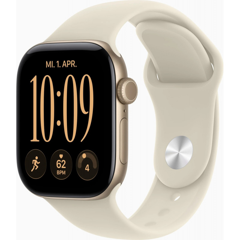 Apple Watch Series 12 GPS + Cellular 42 mm carcasa de aluminio dorada con correa deportiva arena – S/M
