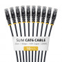 StarTech Cable de red Cat6 U/UTP Slim RJ45, 0,25 m, Negro, pack de 10