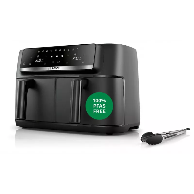 Bosch Serie 4 MAFD440B7 Freidora de aire Dual-Basket, 9 L, 2500 W, negra