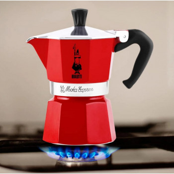 Bialetti Candyland Moka Express 3TZ cafetera manual, 150 ml, rojo
