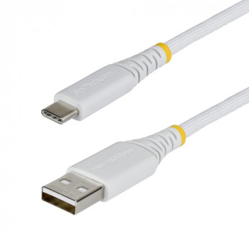 StarTech cable USB 2.0 trenzado USB-A a USB-C, 0,3 m, 15 W, blanco