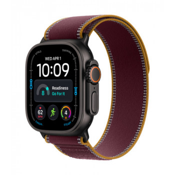 Apple Watch Ultra 4 GPS + Cellular 49 mm caja de titanio negro con correa Trail Loop granate – S/M