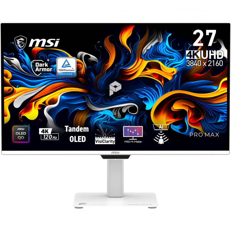 MSI PRO MAX 271UPXW12G monitor 26,5 pulgadas 4K UHD QD-OLED 120 Hz