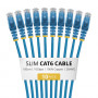 StarTech.com N6PAT100CMBLS10PK Cable de conexión Cat6 delgado, RJ45, 1 m, azul, pack de 10