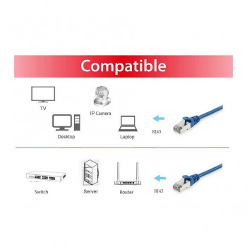 Equip cable de red Cat6 S/FTP RJ45, 25 m, azul, LSZH