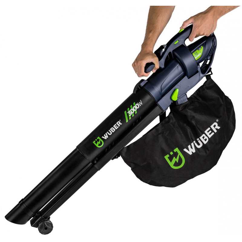 Wuber W43420 Soplador de Hojas Eléctrico con Triturador, 3000 W, 10:1