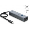 Delock Hub USB 5 Gbps 4 puertos con conector macho USB Type-C™ a 2 conectores USB Type-A + 2 conectores USB Type-C™ y PD 100 W (64378)