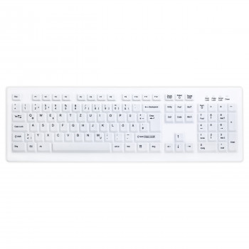 Active Key AK-C8100 Teclado higiénico inalámbrico, sellado, distribución suiza (QWERTZ), blanco