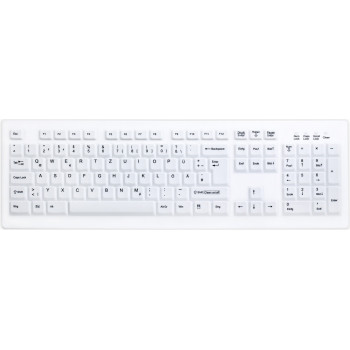Active Key AK-C8100 Teclado higiénico inalámbrico, sellado, distribución suiza (QWERTZ), blanco