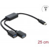 Delock Hub USB 5 Gbps 2 puertos Type-A con cable y conector USB Type-C™ 25 cm (64373)
